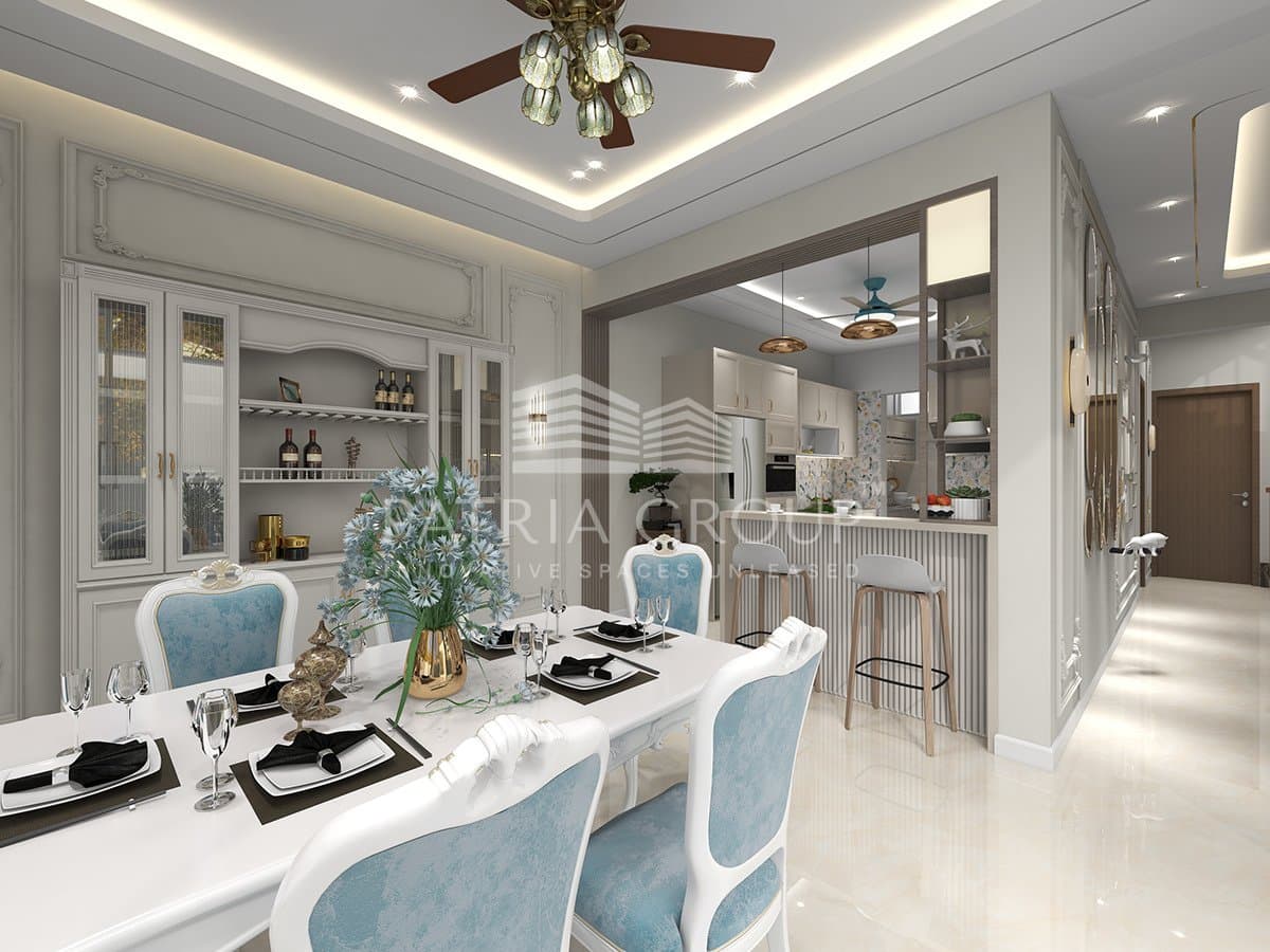 Elegant dining room designed by Patria Group